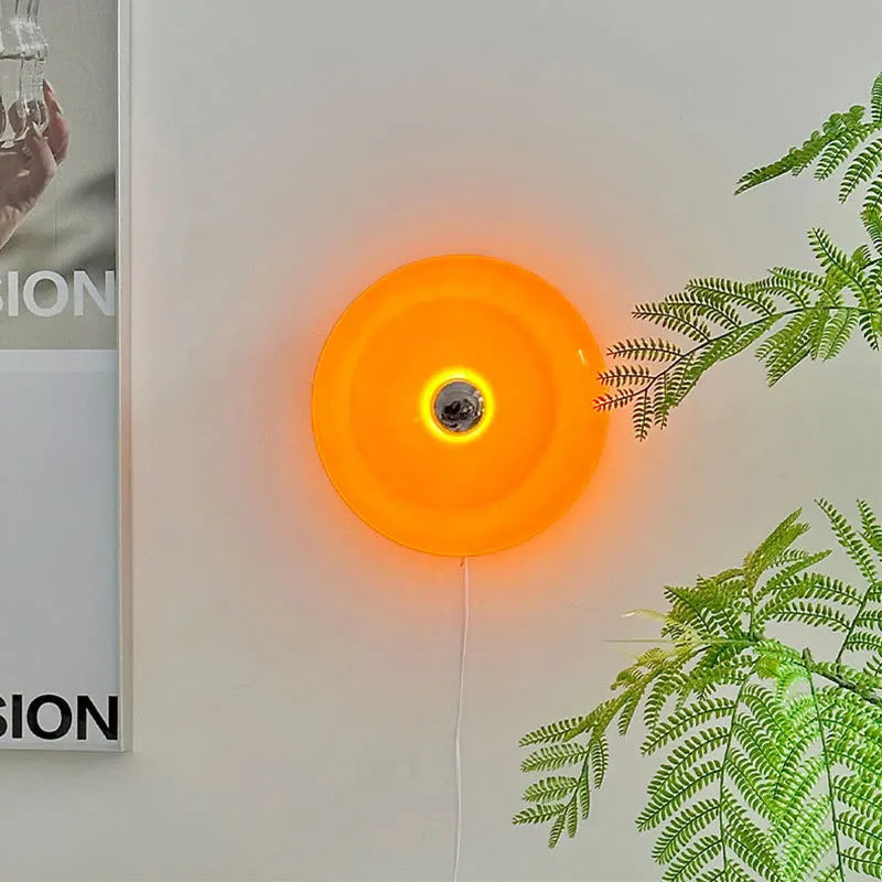 Bauhaus Turuncu Cam Masa Lambası – Modern Tasarım, Dokunmatik LED