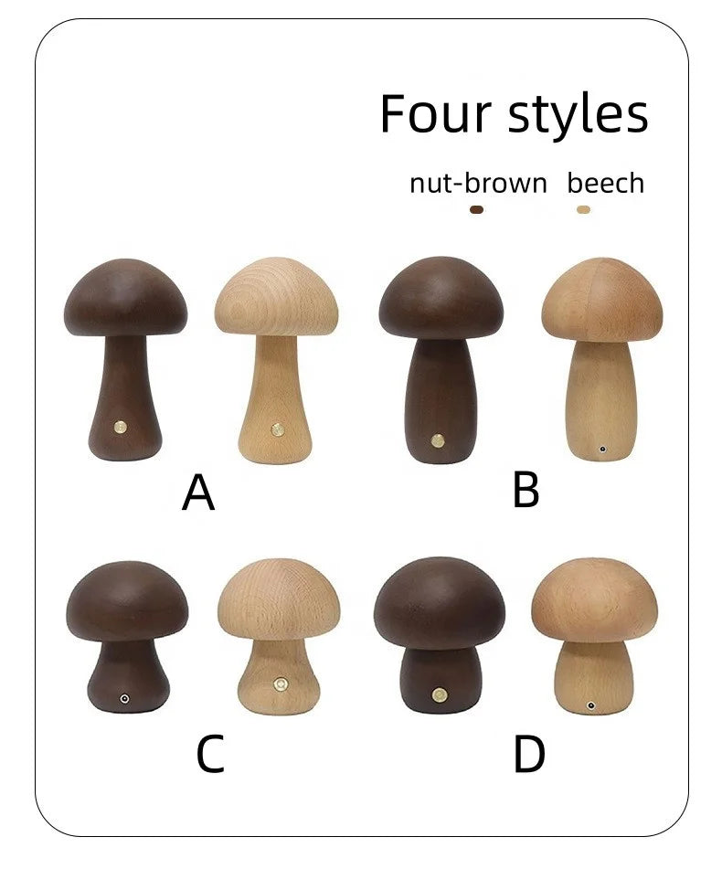 Doğal Ahşap Mantar Gece Lambası – Minimal & Sıcak Atmosfer Işığı